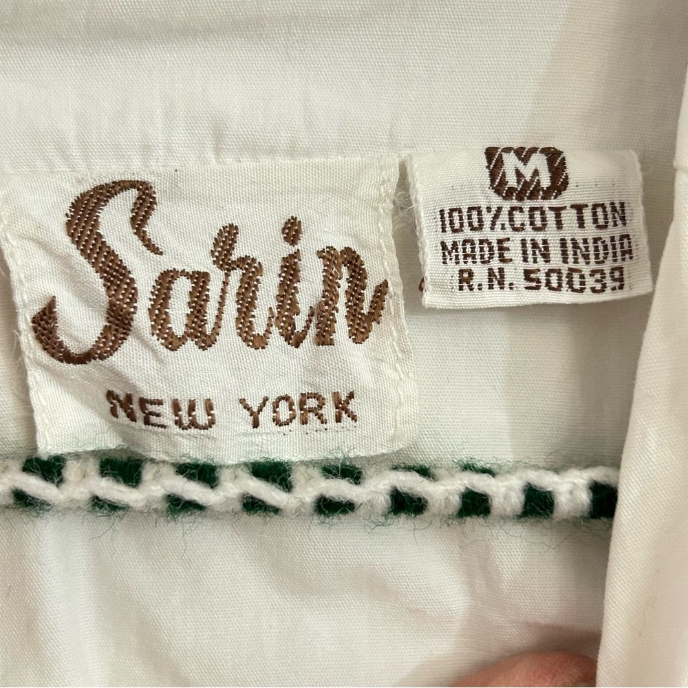 Vintage Sarin New York White Cotton Prairie Dress - Picture 9 of 10